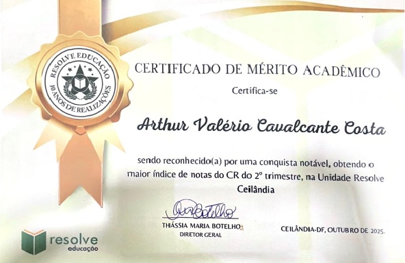 Certificado de Aluno Destaque